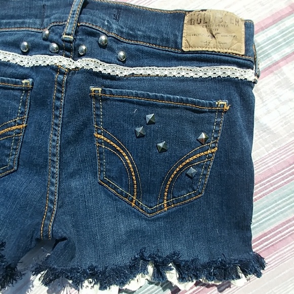 Cute & Sexy, Lacy, Studded Jean Shorty Shorts - Picture 4 of 8